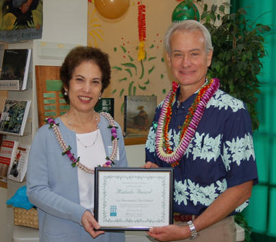 Image of Rep. K.Caldwell receiving Mahalo Award.